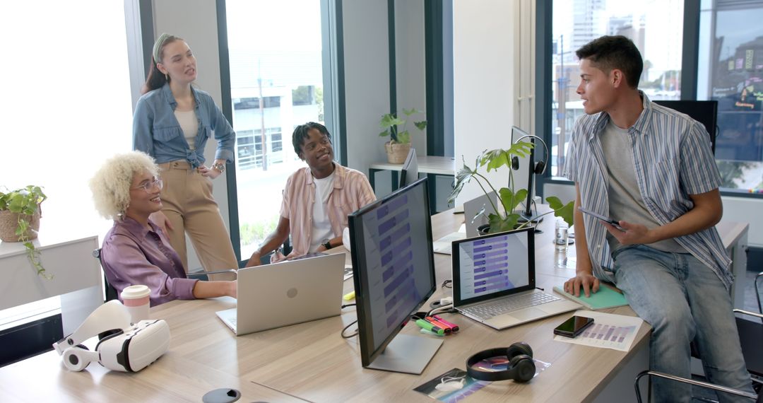 Innovative Team Collaboration Meeting with Diverse Professionals Brainstorming