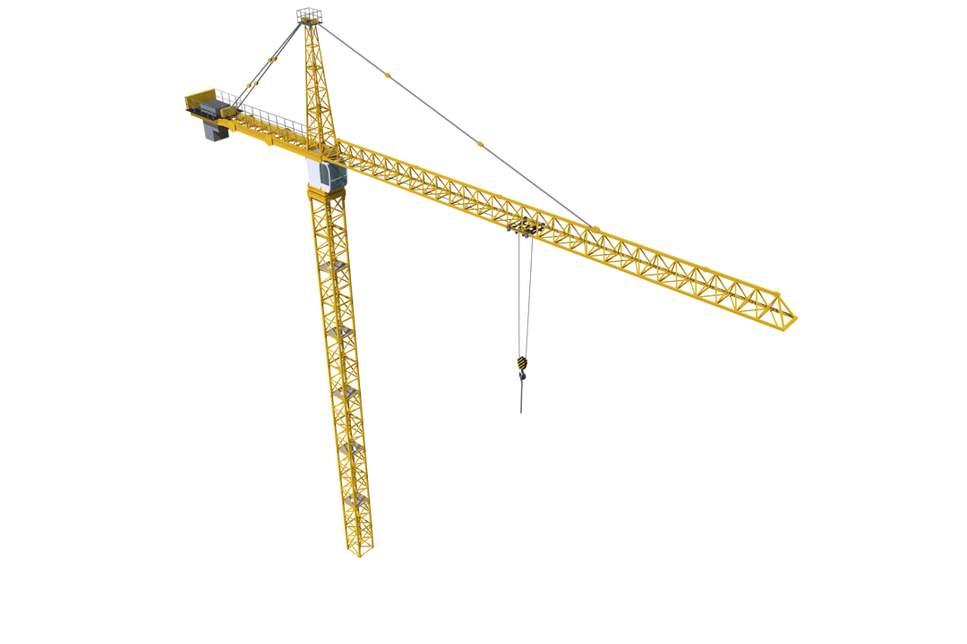 Impression of Yellow Construction Crane on Transparent Background - Download Free Stock Images Pikwizard.com