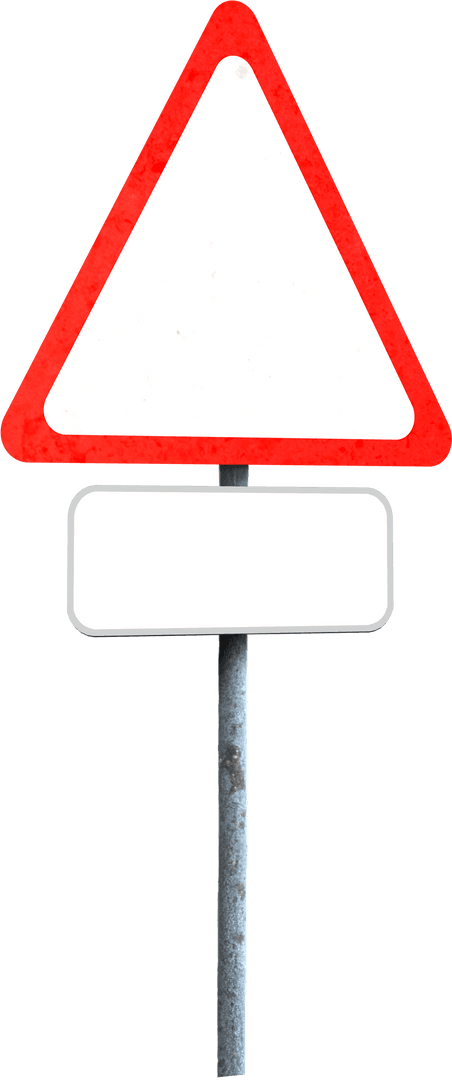 Transparent Blank Red Triangle Road Sign for Custom Signs