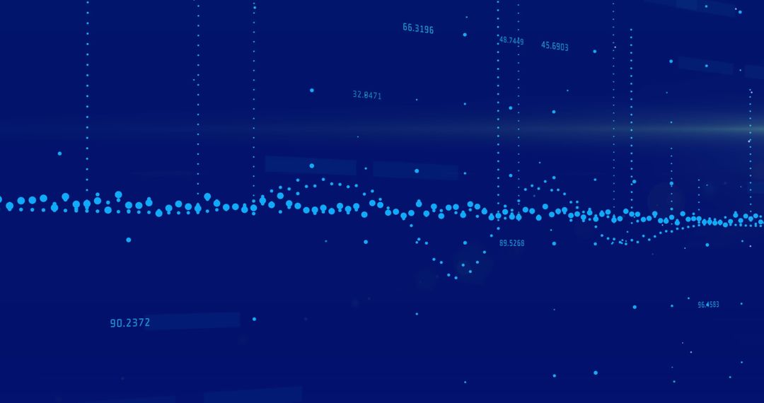 Digital Financial Data Visual Representation on Blue Background