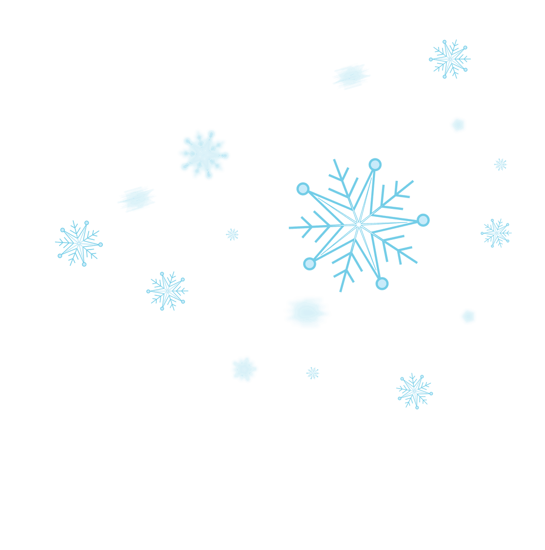 Winter Snowflakes Falling on Transparent Background