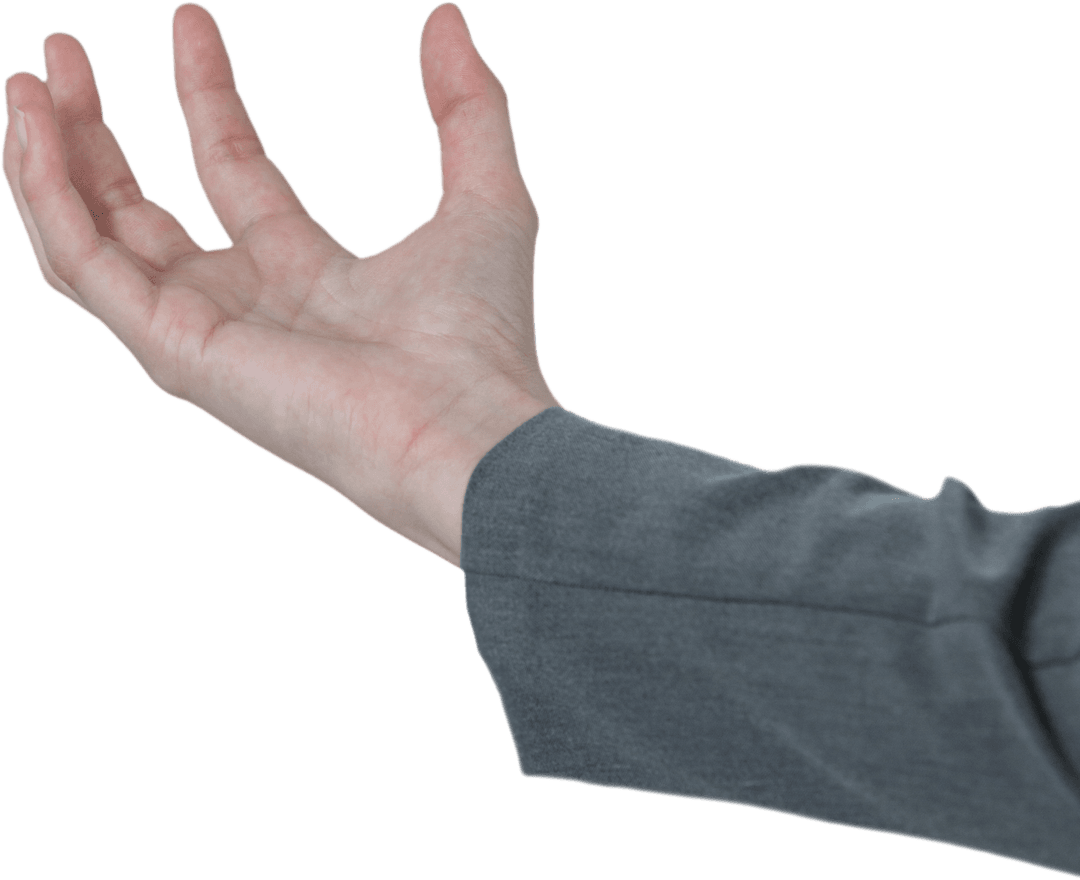 Transparent Businesswoman Hand Gesturing Open and Upward