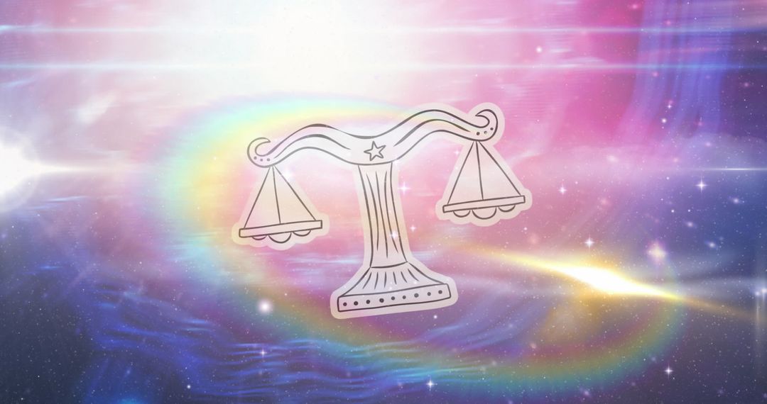 Glowing Virgo Zodiac Sign with Backlit Cosmic Elements