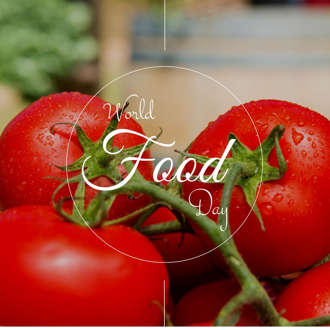 Fresh Tomatoes Celebrating World Food Day: Health and Nutrition Concept