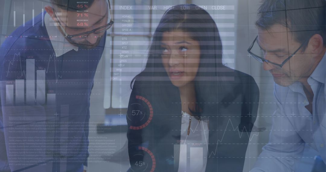 Business Team Analyzing Data Charts Globally