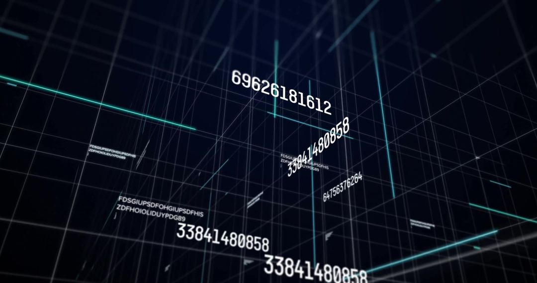 Digital Grid with Changing Numbers Technology Background