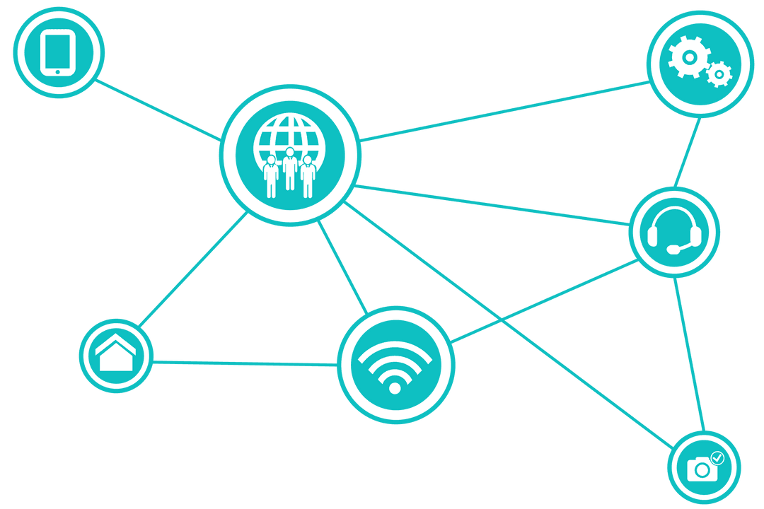 Transparent Network of Digital Connections Illustration