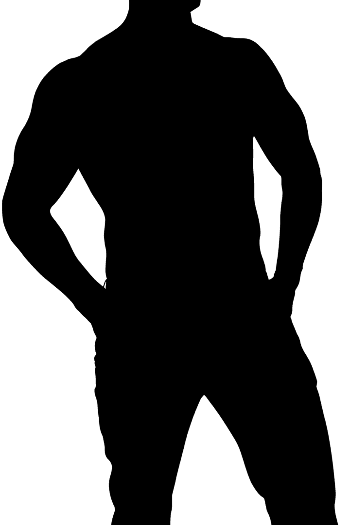 Silhouette of Fit Male on Transparent Background for Health Design