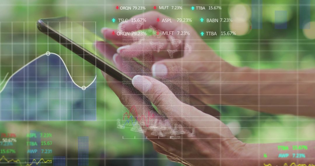 Analyzing Stock Data Outdoors on Smartphone with Digital Overlays