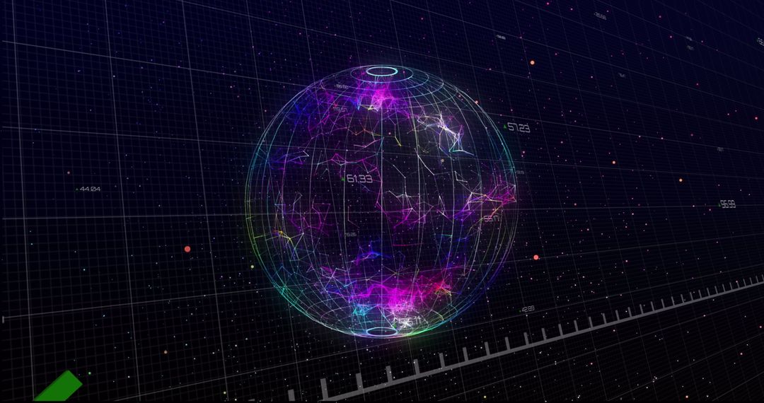 Glowing Holographic Globe in a Futuristic Data Space
