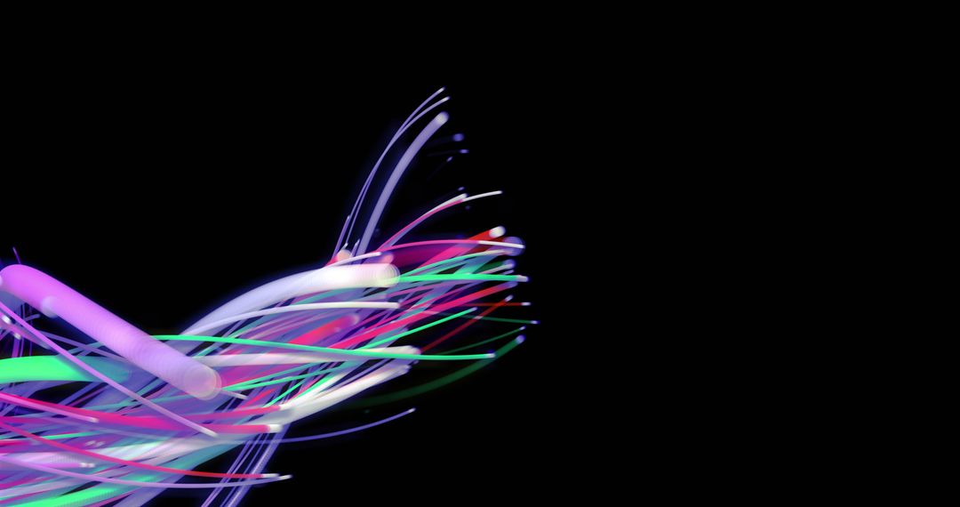 Vibrant Light Trails on Black Background Art Concept