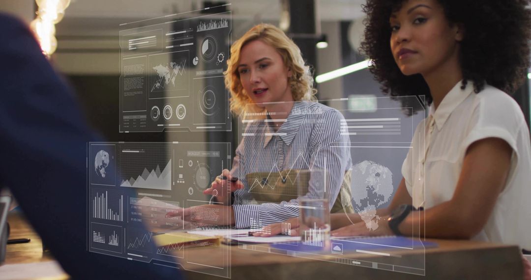 Business Professionals Analyzing Interactive Data Representations