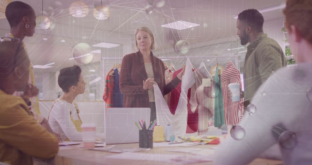 Fashion Design Team Analyzing New Collection for Innovation