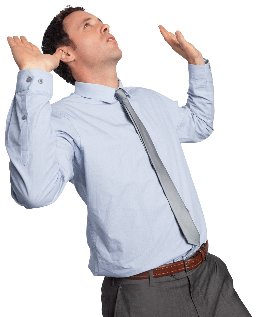 Businessman in Shirt Pushing Up Transparent Ceiling Corporate Concept