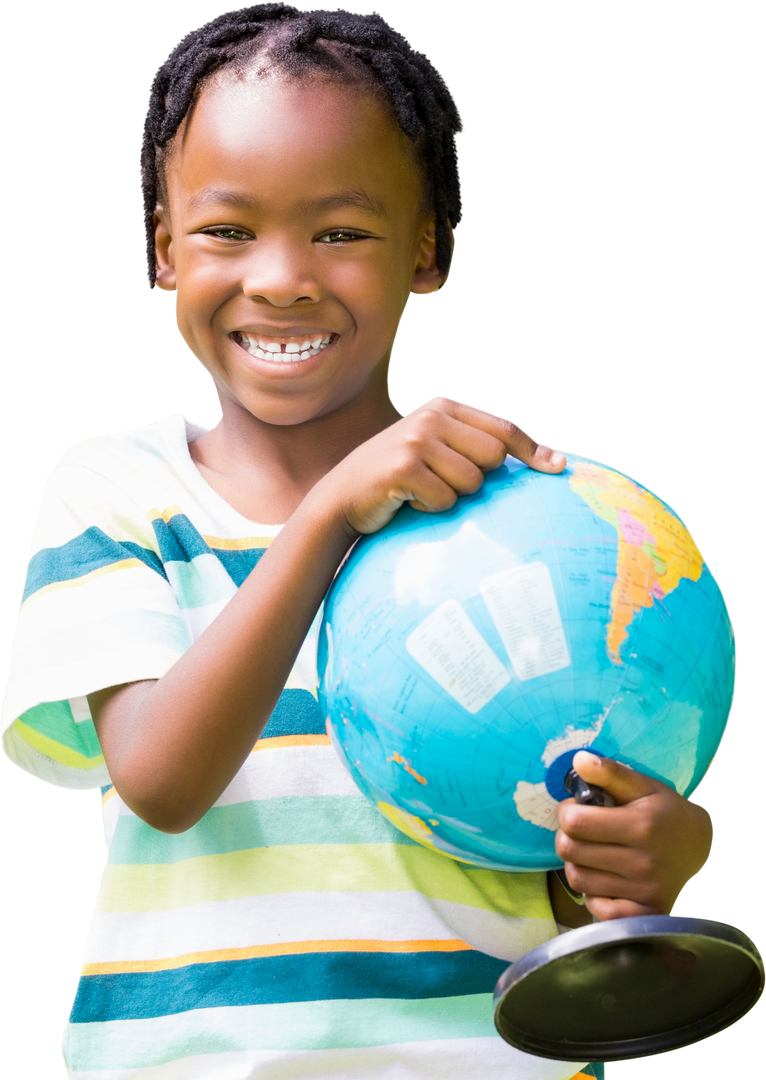 Smiling Young Boy Holding Transparent Globe Outdoors Enthusiastically - Download Free Stock Images Pikwizard.com