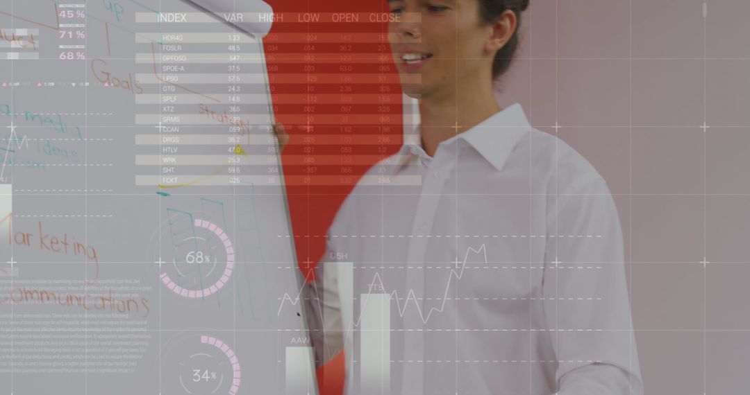 Data Processing Overlay During Business Presentation