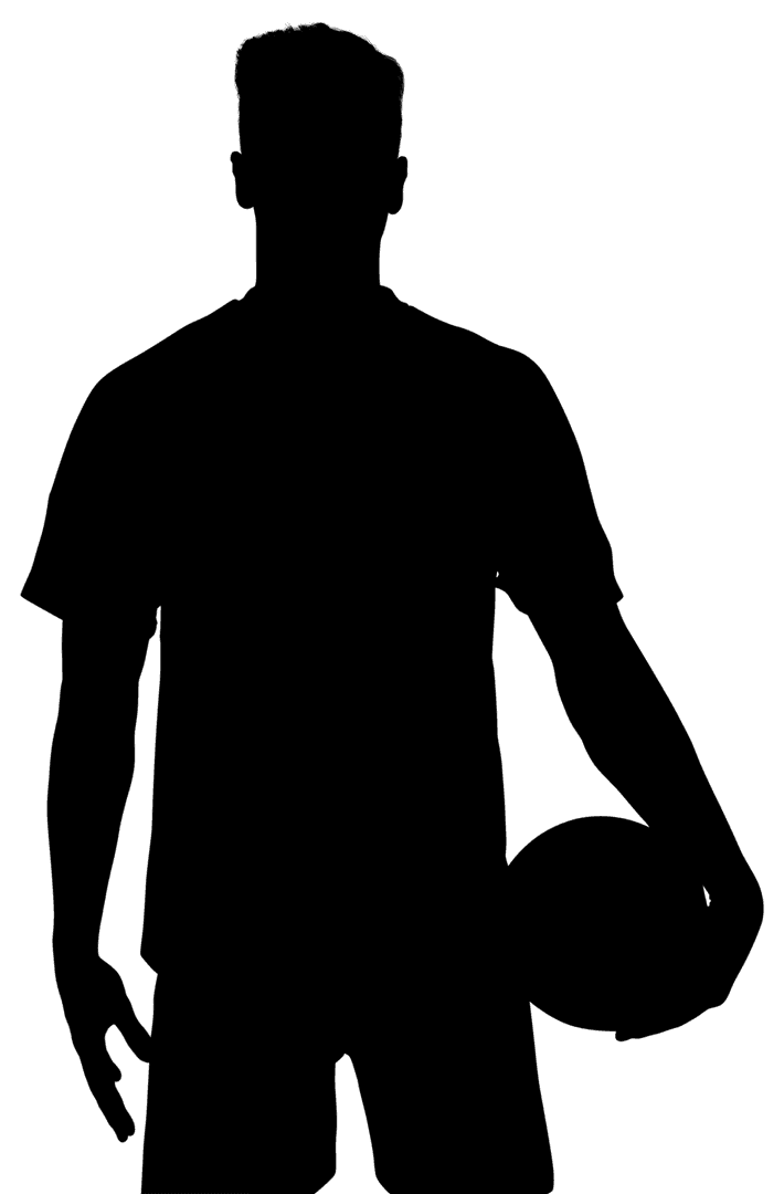 Transparent Football Player Silhouette on Isolated Background