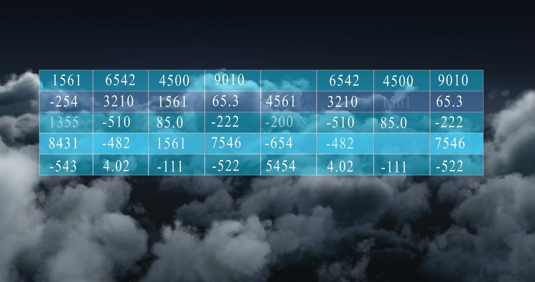 Abstract Data Table Over Stormy Sky