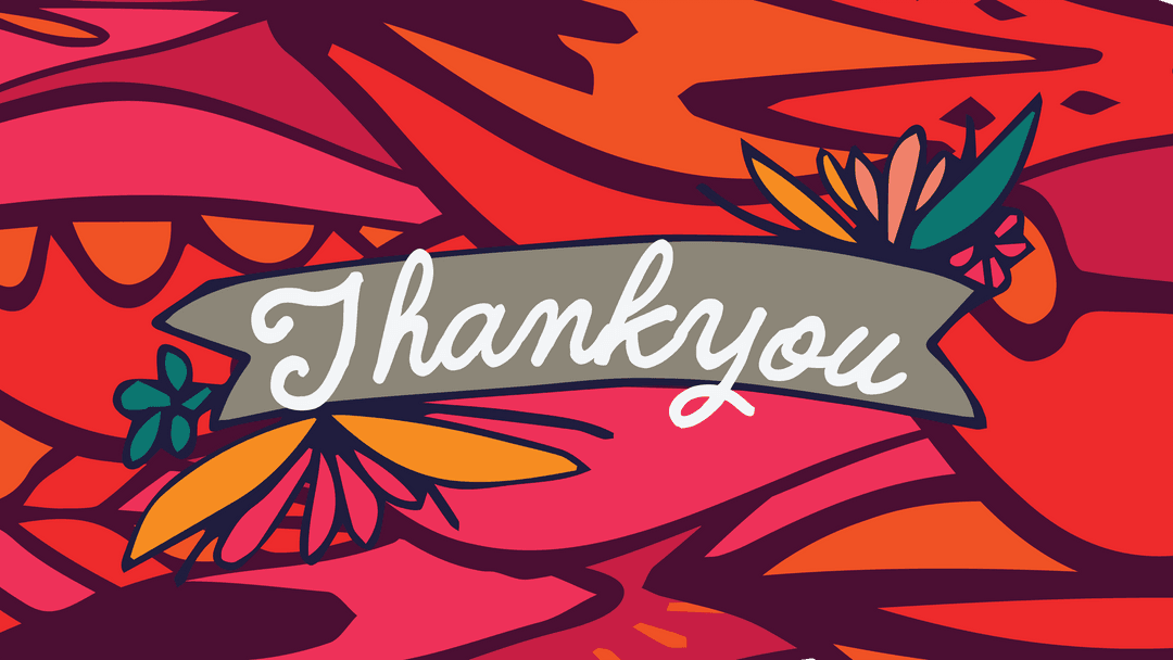 Transparent Thank You Message with Colorful Background Design