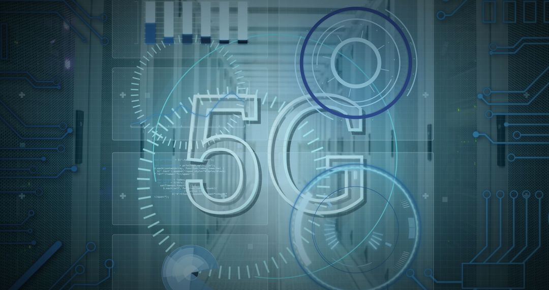 Futuristic 5G Technology Digital Interface Illustration