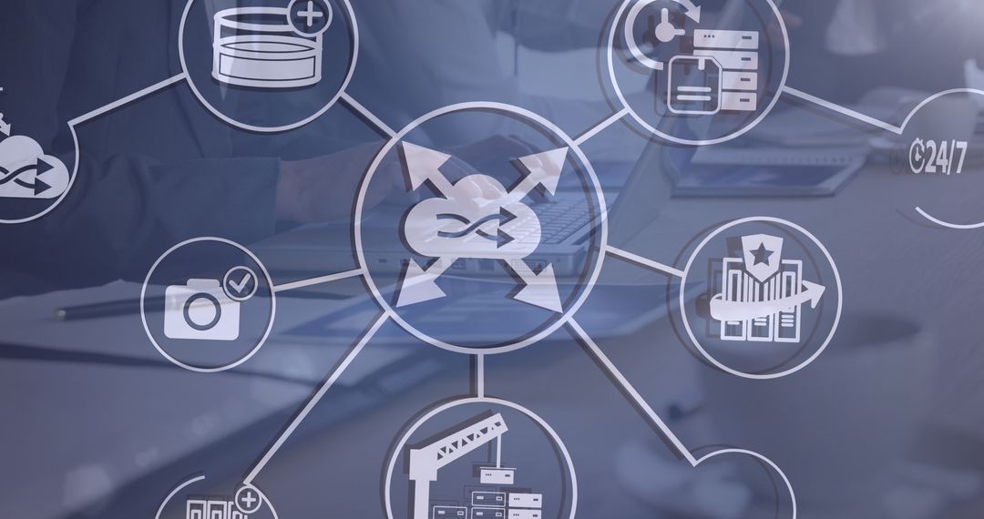 Digital Interface Overlay with Business Technology Concept