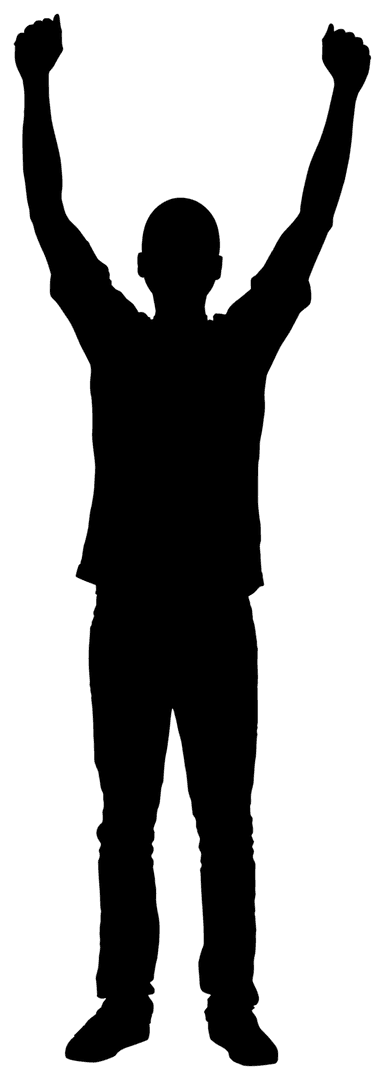 Transparent Silhouette of Man in Sport Action Pose