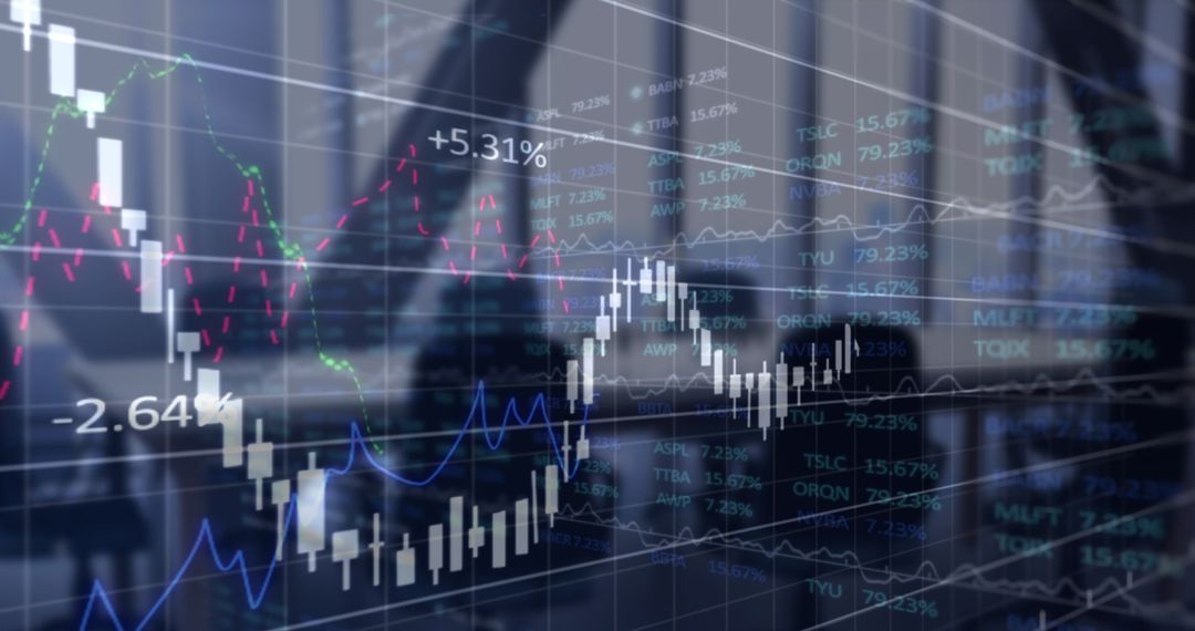 Abstract Financial Stock Market Data in Modern Office