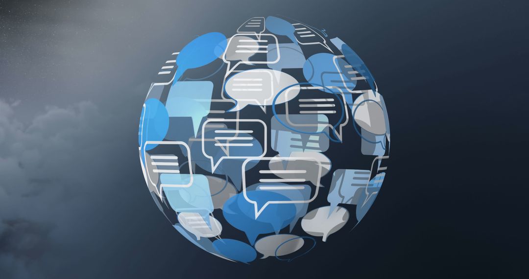 Message Icons Forming Globe Indicating Global Communication