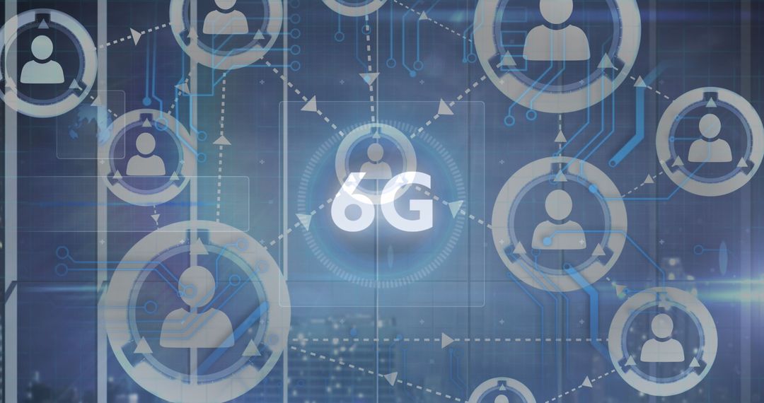 6G Networking Technology with Digital Connections Over Cityscape