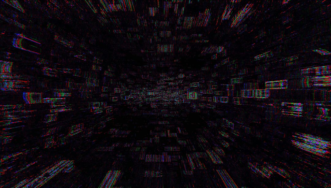 Futuristic Data Tunnel with Digital Glitch Effects