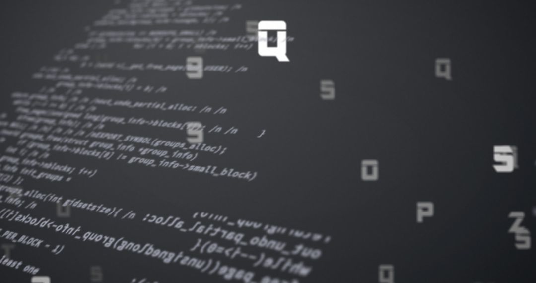 Digital Numbers and Alphabets on Grey Background