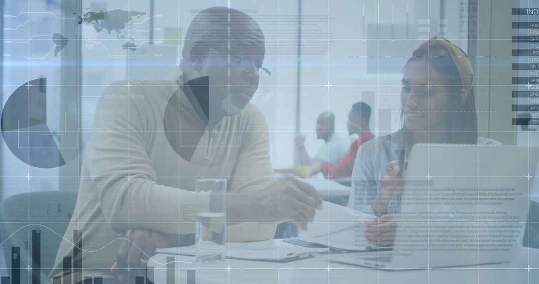 Diverse Professionals Engaging with Data Analytics in Modern Office