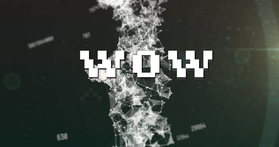 Futuristic WOW Text with Digital Network Elements