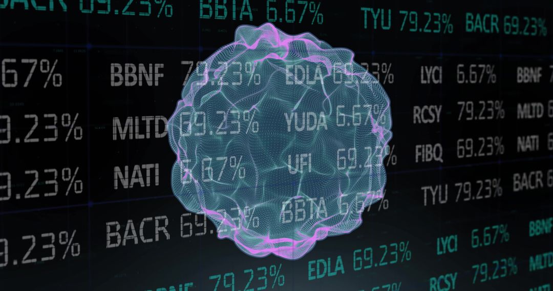 Digital Globe with Data in Motion Over Dark Background