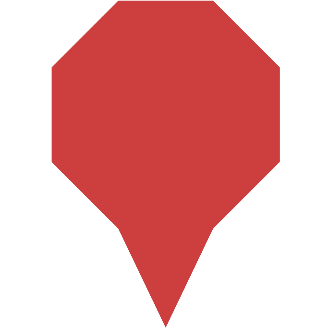 Geometric Red Abstraction on Transparent Background