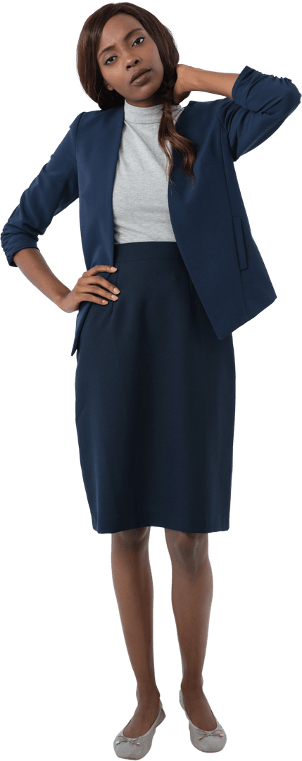 Transparent Portrait of Woman with Neck Pain