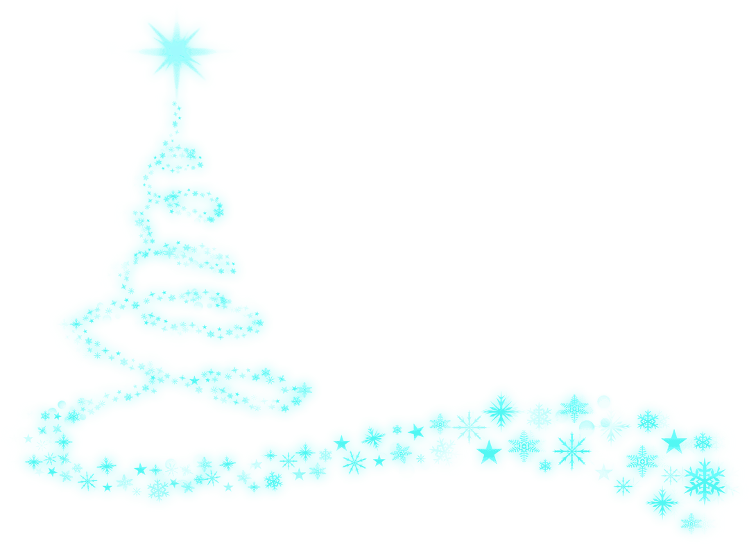 Transparent Blue Spiraling Christmas Tree with Star Topper