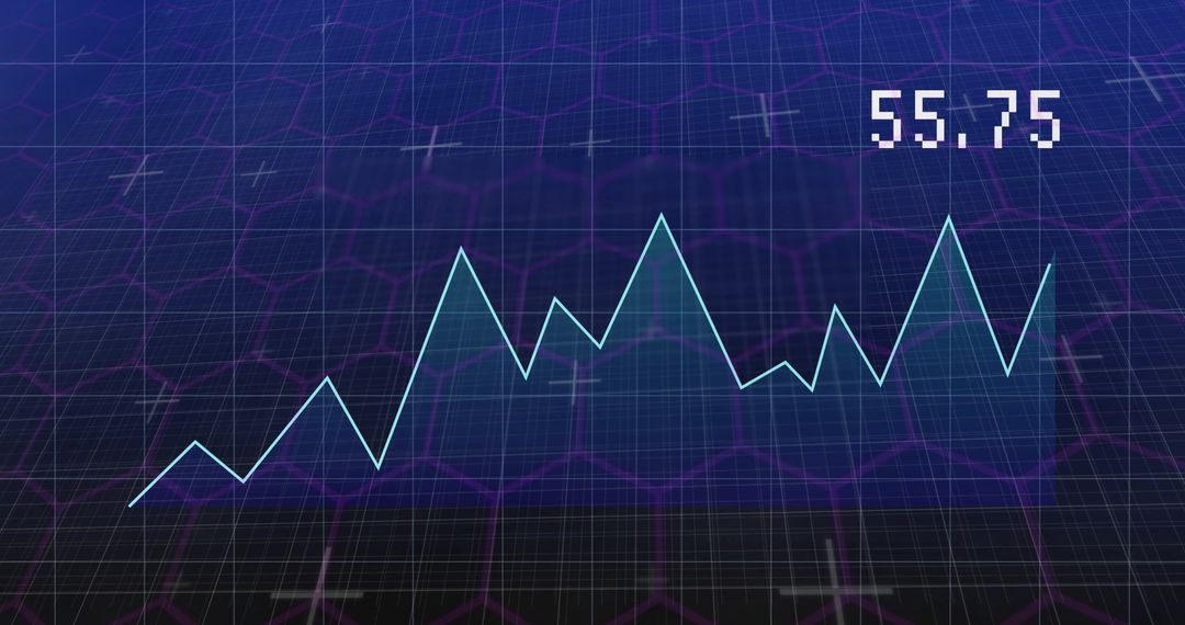 Fluctuating Line Graph with Digital Interface Over Grid
