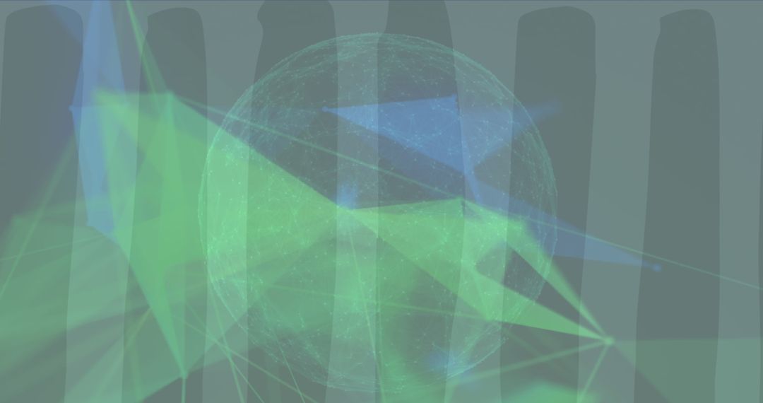 Abstract Digital Network Globe with Geometric Layers