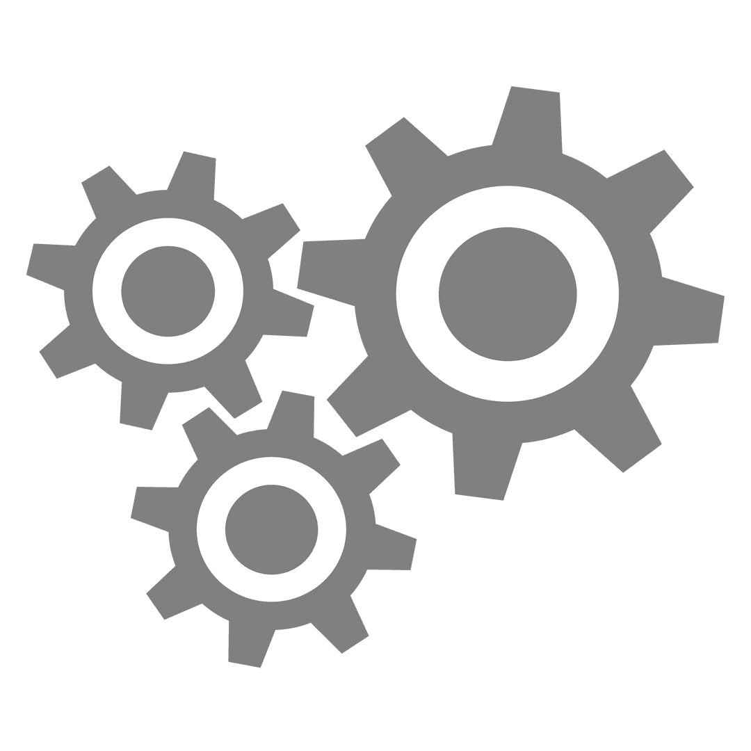 Gray Cogs on Transparent Background Illustration