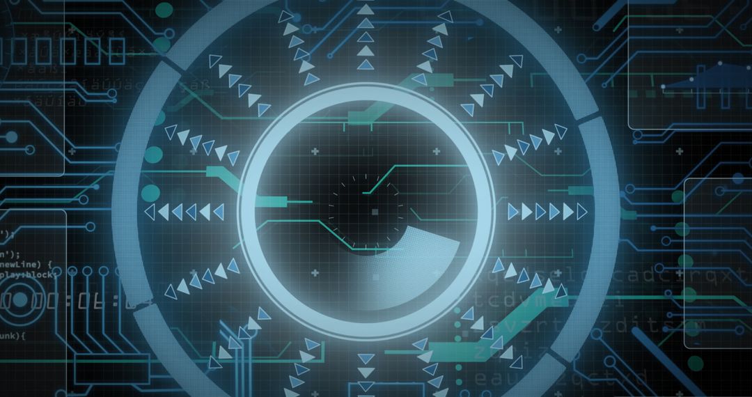 futuristic data processing interface with digital scope - Free Images, Stock Photos and Pictures on Pikwizard.com