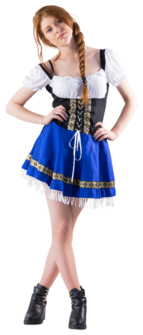 Transparent Oktoberfest Girl in Bavarian Outfit Smiling at Camera - Download Free Stock Images Pikwizard.com