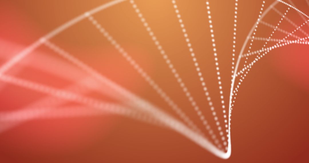 Abstract DNA Structure On Vibrant Orange Background