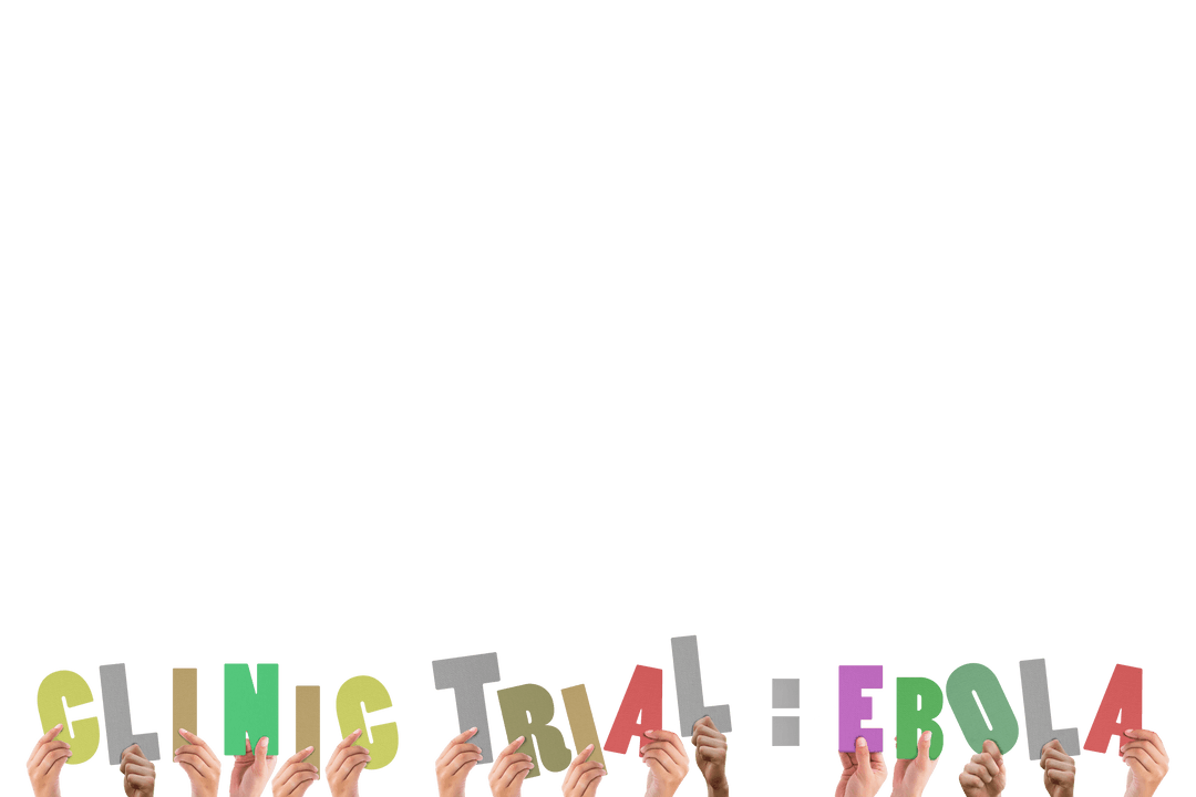 Transparent Hands Holding Text on Medical Clinic Ebola Concept