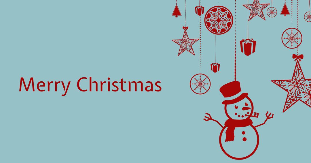 Joyful Snowman with Christmas Ornaments Celebrating Festive Season