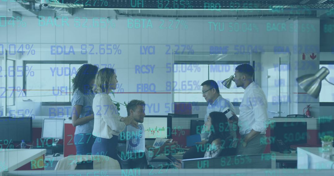 Business Team Collaborating with Data Visualization