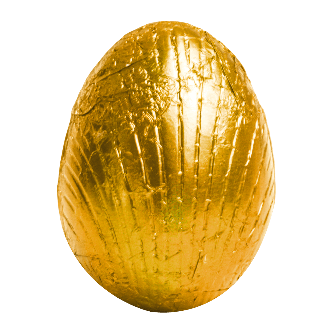 Transparent Golden Egg with Textured Design
