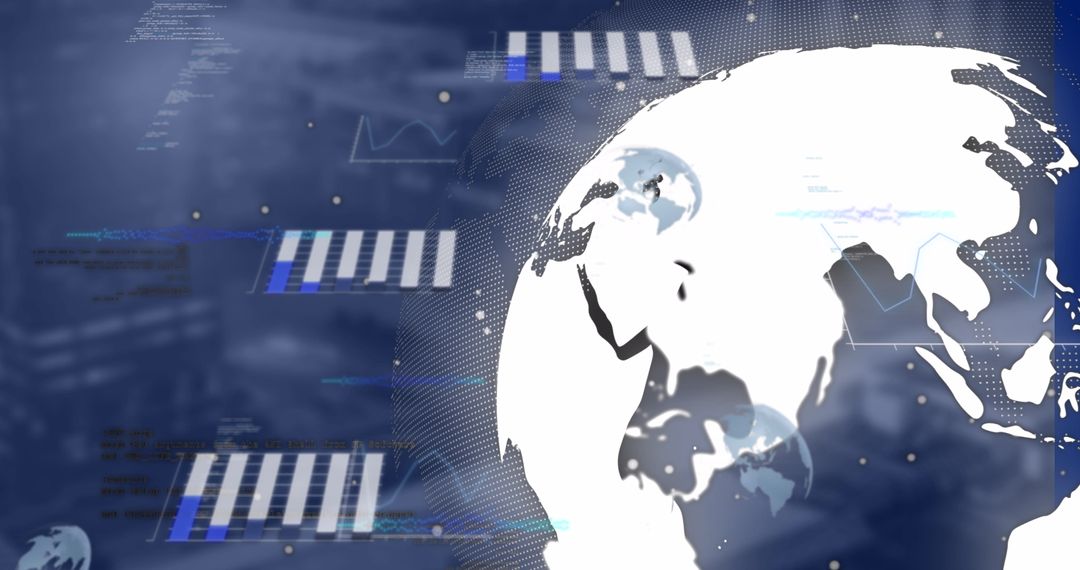 Global Data Network Concept with Abstract Financial Charts