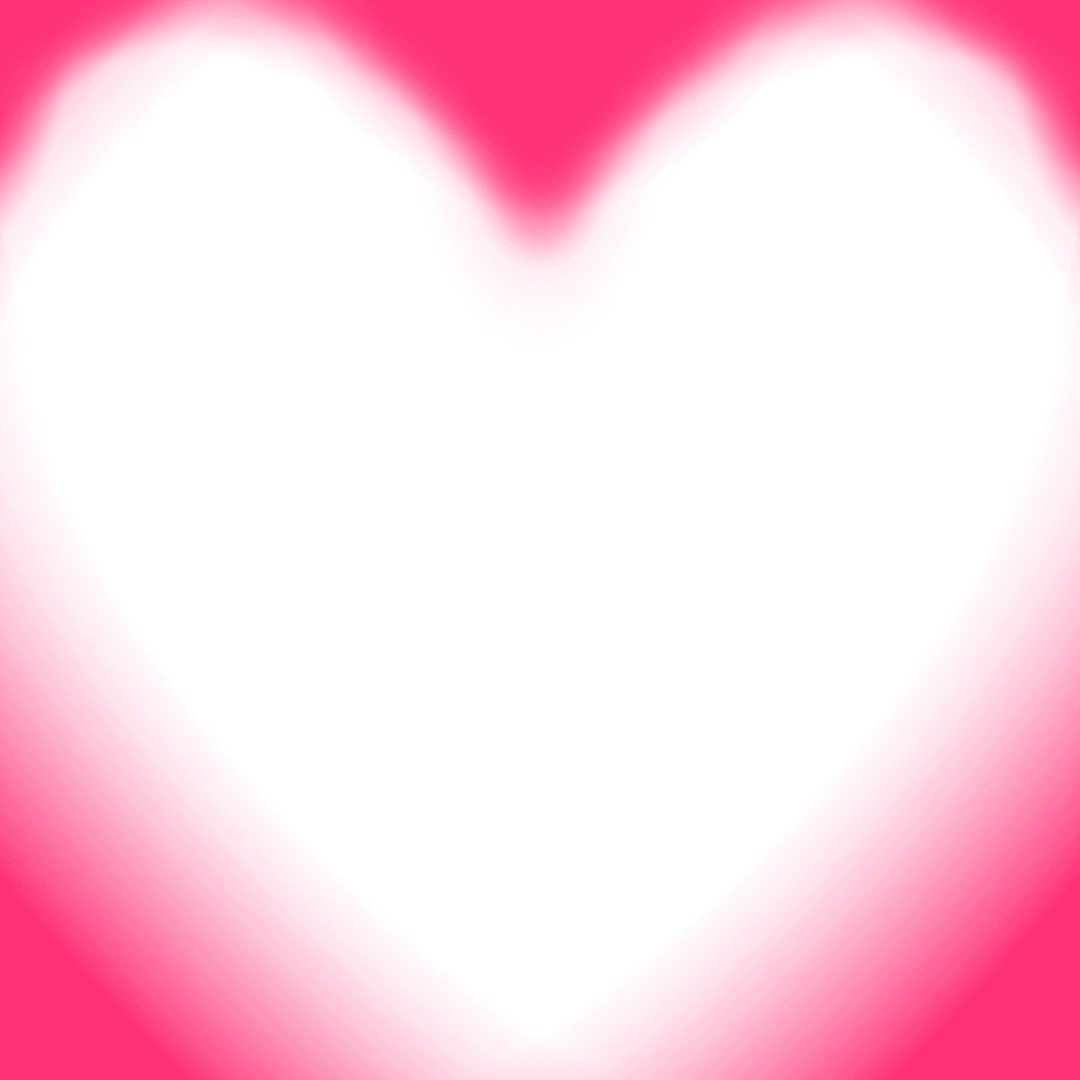 Transparent Abstract Rough Heart Icon on Vibrant Pink Background