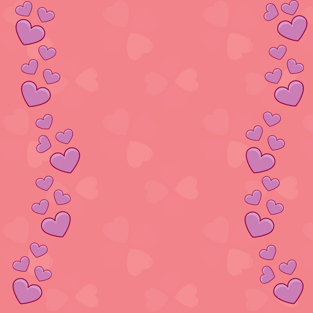 Vibrant Purple Hearts on Transparent Background Illustration